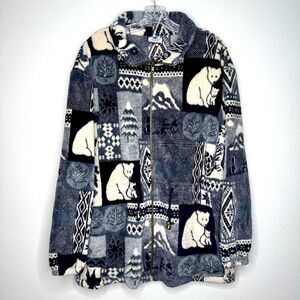 Canada Lifestyles Fleece Zip Up Long Sleeve Jacket Womens Size L (?) See Desc.‎